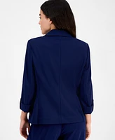 Ak Anne Klein Petite Cool Crepe Single Button Jacket