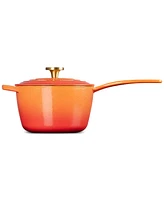 Le Creuset Signature 2.25-Qt. Flamme Doree Enameled Cast Iron Saucepan with Crucible Knob - 100th Anniversary Edition