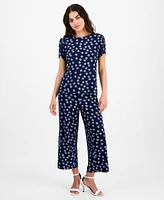 Ak Anne Klein Petite Dot-Print Tulip-Sleeve Top