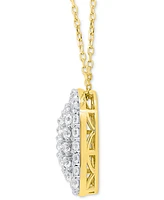 Forever Grown Diamonds Lab-Grown Diamond Cushion Cluster 18" Pendant Necklace (2 ct. t.w.) Sterling Silver or 14k Gold-Plated