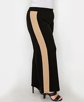 Coin 1804 Plus Textured Rib Side Contrast Pants