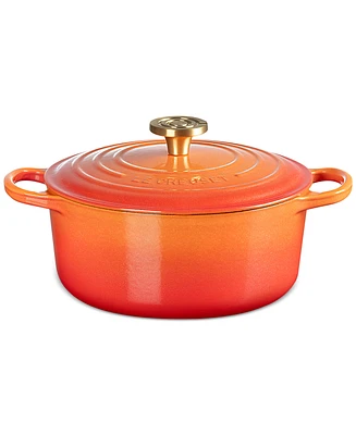 Le Creuset Signature 4.5-Qt. Flamme Doree Round Dutch Oven with Crucible Knob - 100th Anniversary Edition