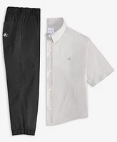 Calvin Klein Big Boys Tech Shirt Comfort Stretch Jogger Pants