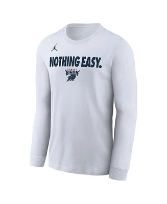 Men's White Howard Bison 2025 On-Court Bench Long Sleeve T-Shirt