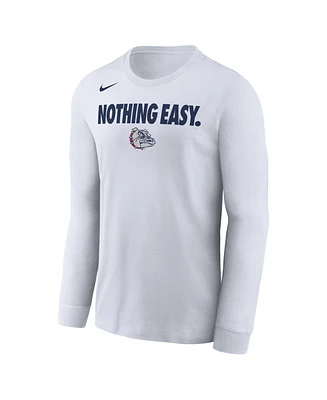 Nike Men's White Gonzaga Bulldogs 2025 On-Court Bench Long Sleeve T-Shirt