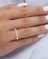 3-Pc. Set Cubic Zirconia Pave Textured Rings
