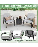 4 Pcs Patio Metal Chairs Outdoor Dining Seat Heavy Duty with Cushions Garden