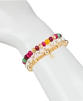 Patricia Nash Gold-Tone 3-Pc. Set Beaded Stretch Bracelets
