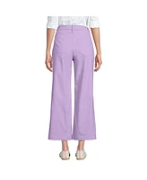 Lands' End Women's High Rise Patch Pocket Wide Leg Chino Crop Pants