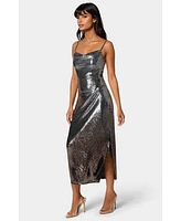 Bebe Women's Ombre Sequin Maxi Slip Dress