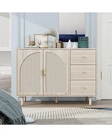 Mondawe 2 Door 3 Drawer Cabinet, Suitable for Bedroom, Living Room