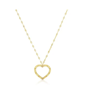 The Lovery Shimmer Open Heart Necklace 14K Gold