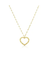 The Lovery Shimmer Open Heart Necklace 14K Gold