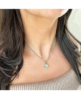 The Lovery Marbled Turquoise Lace Heart Charm 14K Gold 22 Millimeters