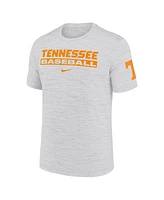 Nike Men's Ash Tennessee Volunteers Velocity Baseball Wordmark Stack Performance T-Shirt