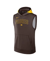 Nike Men's Brown San Diego Padres Authentic Collection Performance Sleeveless Pullover Hoodie