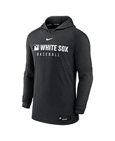 Nike Men's Heather Black Chicago White Sox Authentic Collection Tri-Blend Performance Pullover Hoodie