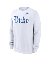 Nike Men's White Duke Blue Devils Old English Pullover Sweatshirt