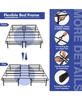 King Size Folding Steel Platform Bed Frame for Kids and Adults-King Size