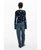 Desigual Women's Fruit sweater with mock neck
