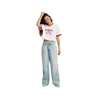 Cotton On Women's V Neck Boxy Crop Graphic Tee