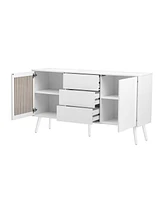 Modern Cabinet with 2 Doors and 3 Drawers, Suitable for Living Rooms, Studies, and Entrances