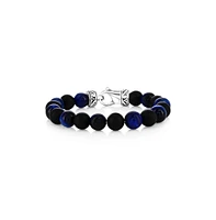 Stainless Steel, 10mm Alternating Genuine Bead Bracelet