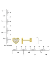 Cubic Zirconia Cluster Heart Screw Back Stud Earrings in 14k Gold-Plated Sterling Silver
