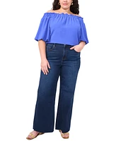 Vince Camuto Plus Off-The-Shoulder Puff-Sleeve Top