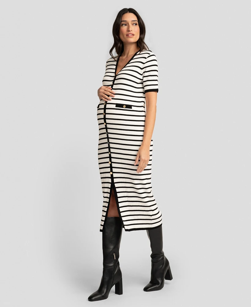 Seraphine Women's Maternity Stripe Bodycon Dress