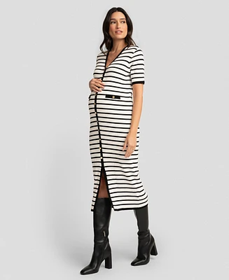 Seraphine Women's Maternity Stripe Bodycon Dress