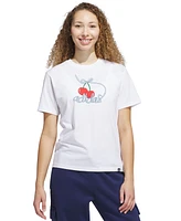 adidas Women's Cotton Cherry Logo-Graphic Crewneck T-Shirt
