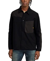 G-Star Raw Men's Relaxed Fit Long Sleeve Mixed Media Button Front Shirt