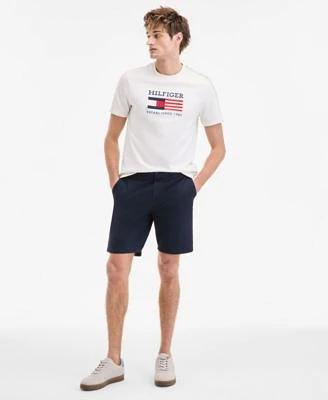 Tommy Hilfiger Mens Logo Flag T Shirt Shorts