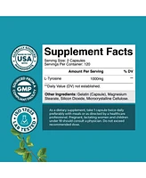 L-Tyrosine Capsule, High Strength L-Tyrosine Supplement for Mental Energy, Mood, Focus, Attention & Cognition, Nature's Craft, 240ct