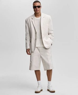 Mode Of One Mens Relaxed Fit Speckled Textured Blazer Shorts Exclusively At Macys