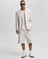 Mode Of One Mens Relaxed Fit Speckled Textured Blazer Shorts Exclusively At Macys