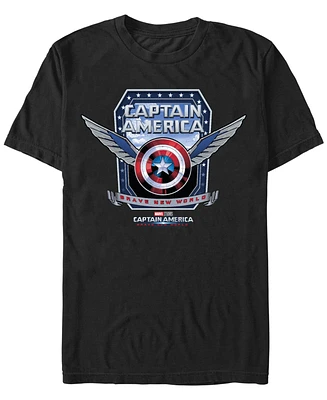 Marvel Men's Captain America Shield Wings Short Sleeve T-Shirt