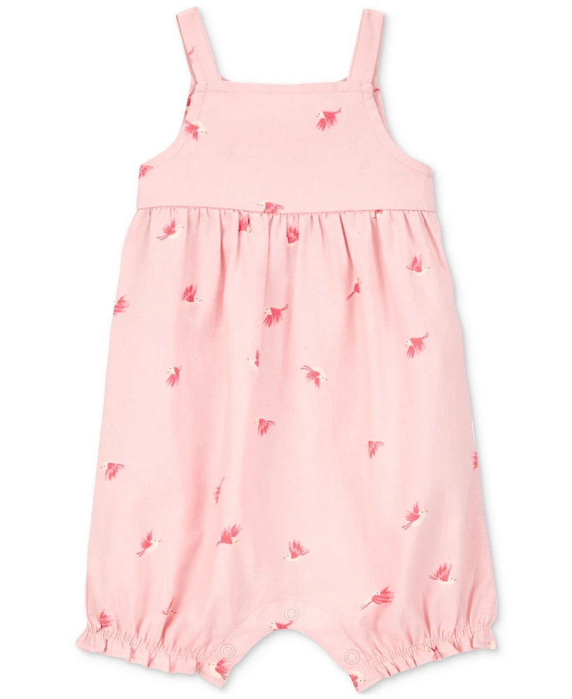 Carter's Baby Girls Cotton Bird-Print Tank Romper