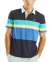 Nautica Men's Relaxed Fit Short Sleeve Striped Polo Shirt