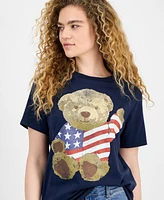 Grayson Threads, The Label Juniors' Usa Teddy Bear Graphic T-Shirt
