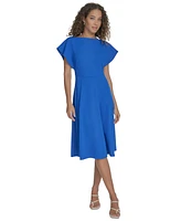 Calvin Klein Women's Flutter-Sleeve A-Line Midi Dress