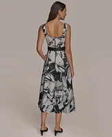Donna Karan New York Women's Printed Cotton A-Line Dress