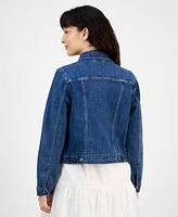 Levis Womens Original Cotton Denim Trucker Jacket Cora Cotton Eyelet Mini Dress