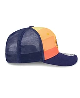 New Era Men's Orange/Navy Houston Astros 2025 Batting Practice 9SEVENTY Stretch-Snap Trucker Hat