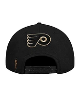 Pro Standard Men's Black Philadelphia Flyers Metallic Logo Pinch Front Adjustable Hat