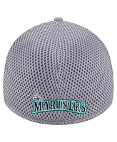 New Era Men's Gray Seattle Mariners Linear 39THIRTY Flex-Fit Hat