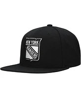 Mitchell & Ness Men's Black New York Rangers Team Snapback Hat