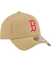 New Era Men's Khaki Boston Red Sox Logo Essentials 9FORTY A-Frame Adjustable Hat