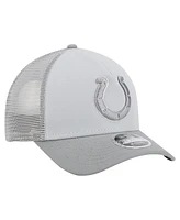 New Era Men's Gray Indianapolis Colts Domain 9FORTY A-Frame Trucker Adjustable Hat